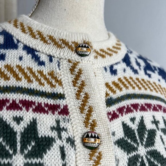 Alpaca Connection Wool Sweater Fair Isle Hand Knit Peruvian Women's Size XL - Picture 4 of 9